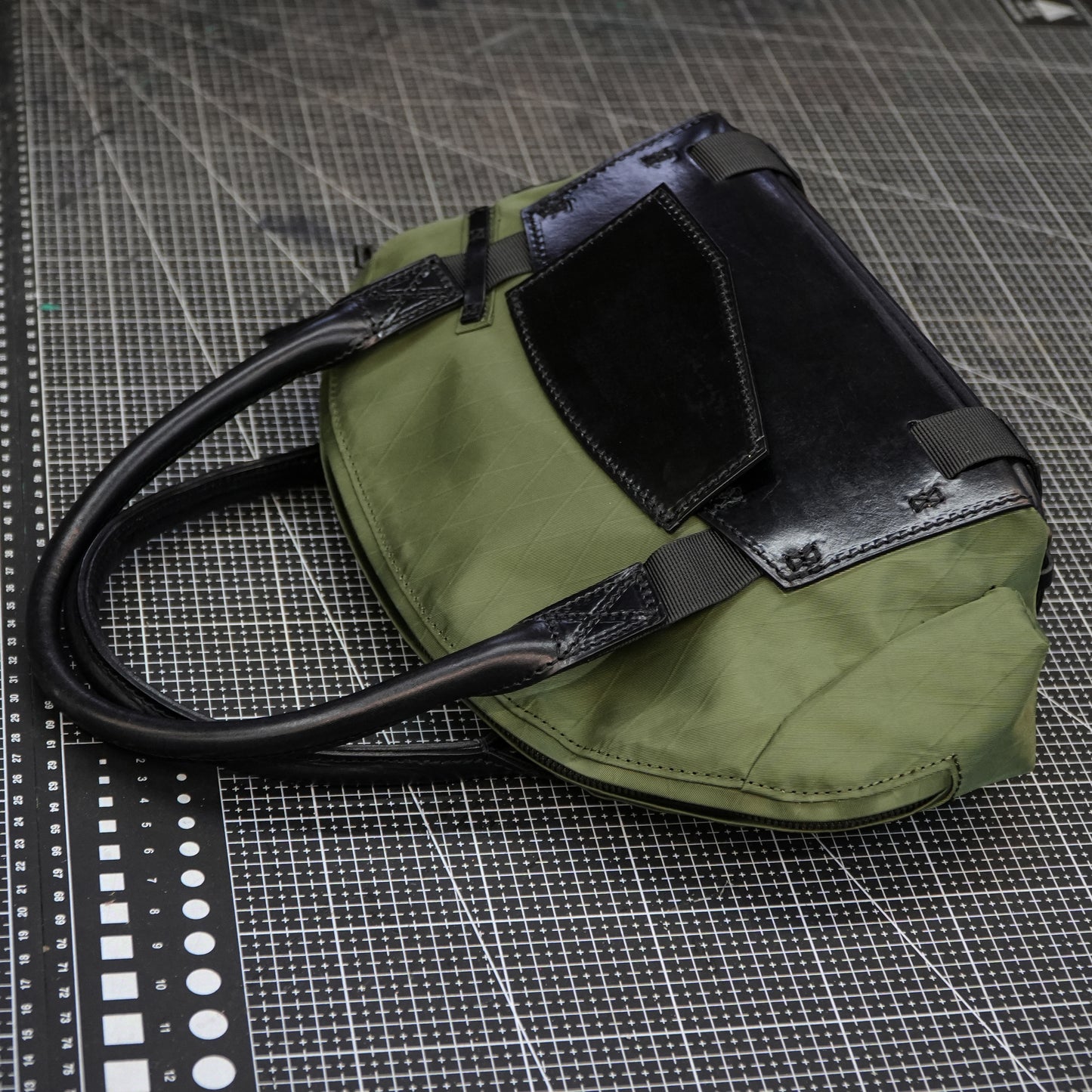 【PDF Pattern】Nylon cloth+brushed vegetable tanned leather handbag pattern- SG-151#