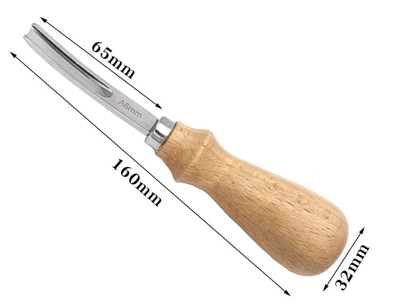 Leather Thinning Wide Blade 4/6/8mm Segment Edge Trimmer DIY Leather Tool Beech Handle Durable Blade Leather Tool