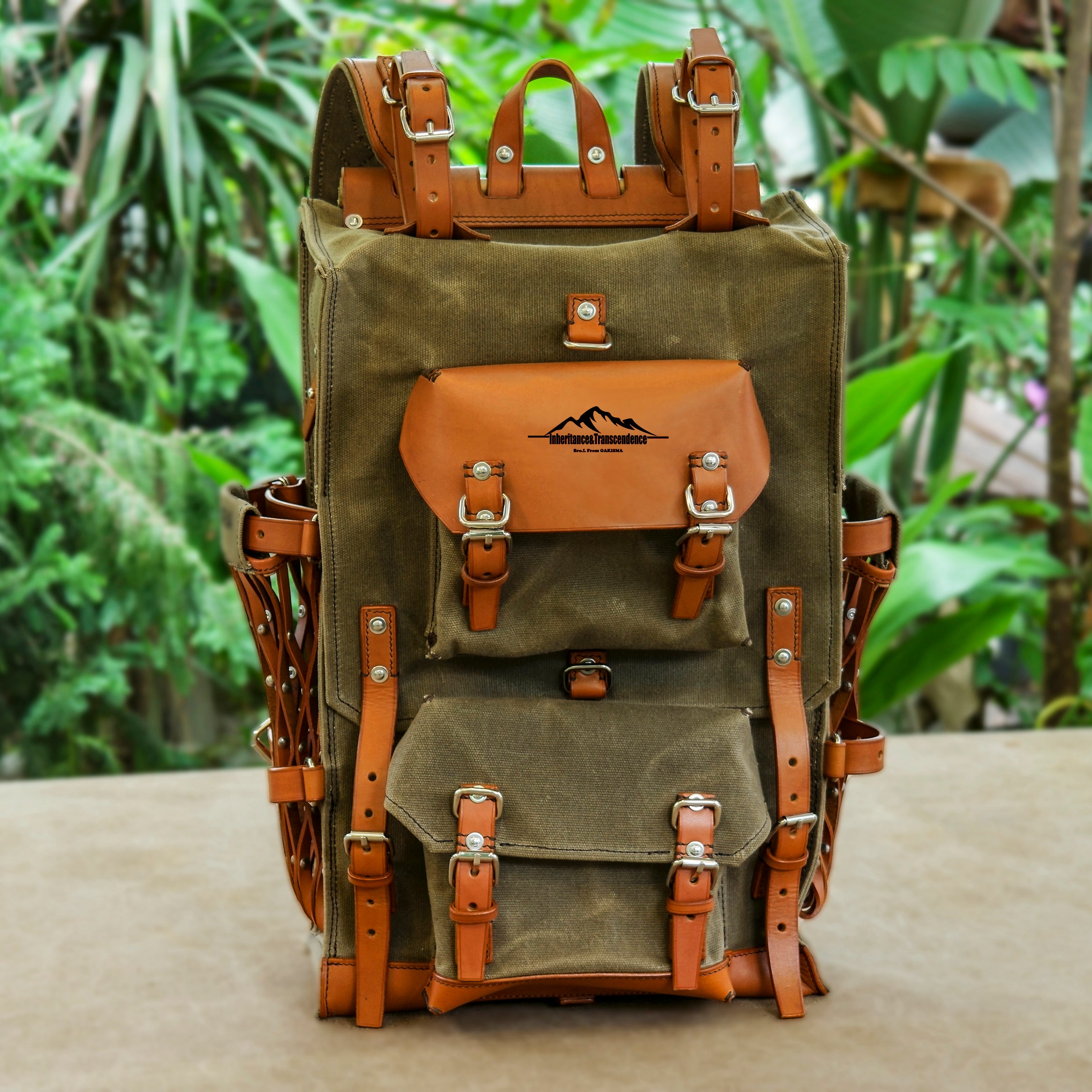 Vintage Oil Wax Canvas Backpack Vintage Backpacks Travel, Camping, H