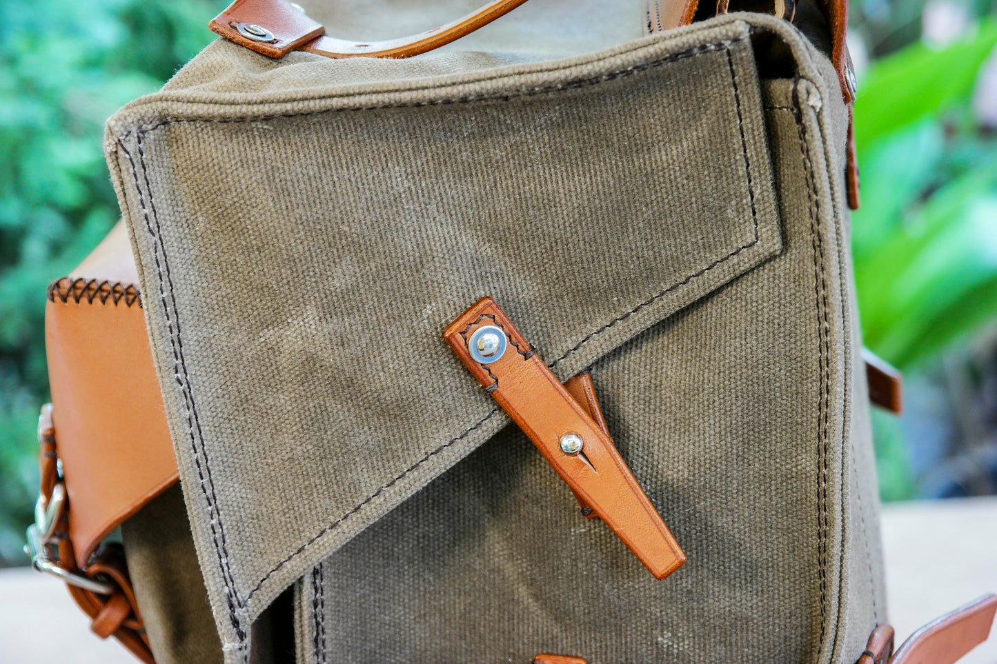 Vintage Oil Wax Canvas Backpack - Vintage Backpacks Travel, Camping, Hiking