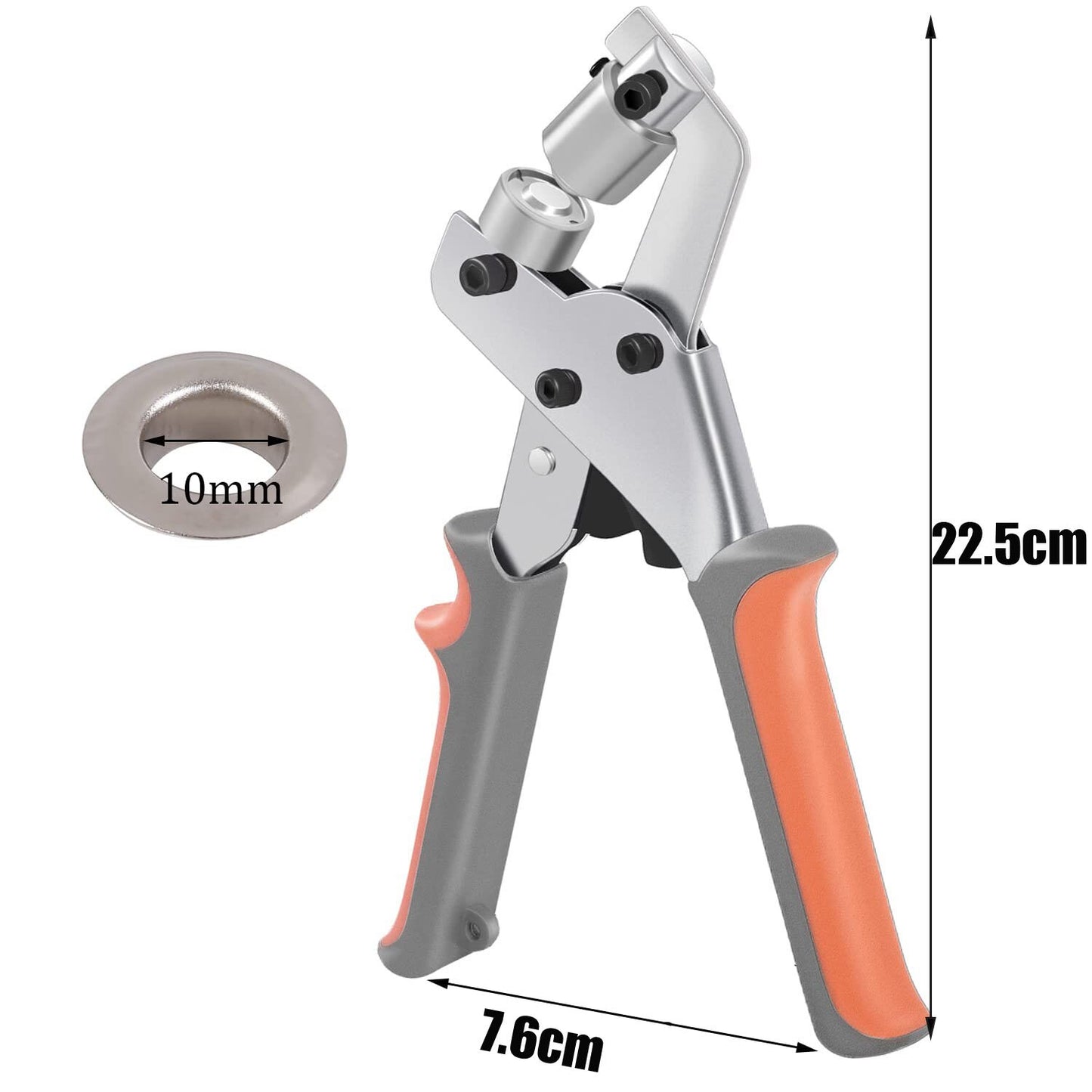 (10.5mm) 90set Grommet Pliers Metal Grommets Kit,Handheld Hole Punch Pliers for Grommet Machine Hand Press Grommet Tool Leather