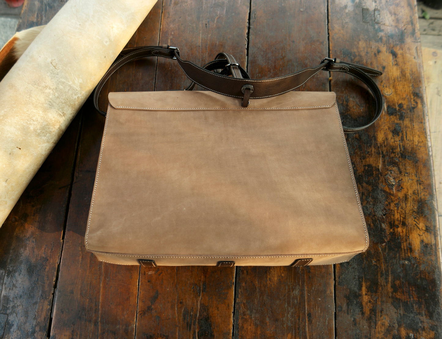 【Physical Pattern】Vegetable tanned leather backpack/Leather knapsack made by copying Russian handmade knapsack pattern