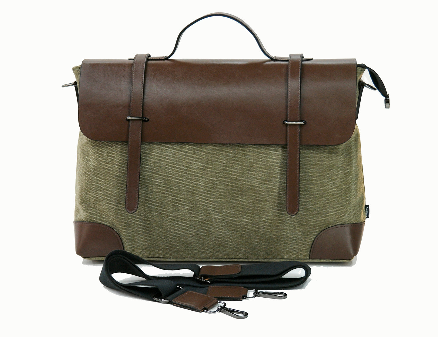 Business Messenger Briefcase Vintage Leather Canvas Messenger Bag Official bag Large schoolbag Shoulder bag Sturdy leather canvas computer notebook bag leather briefcase for men.