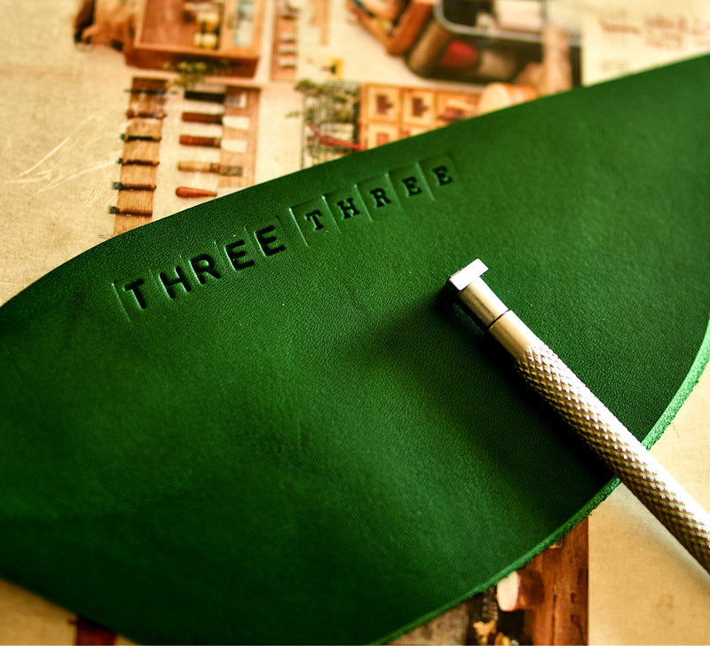 Handmade leather with alphanumeric seals, leather lettering tools, DIY vegetable tanned cow leather lettering