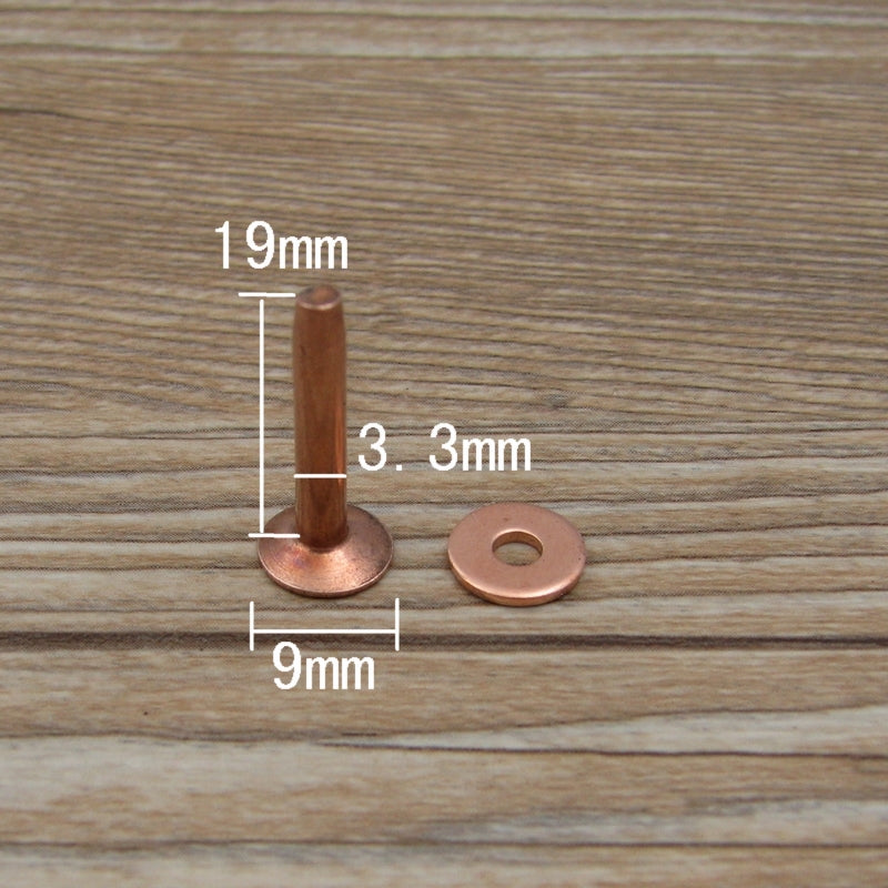 Qty 100 Solid Brass Copper Hose Saddlers Rivets With Burrs For Leather Craft DIY