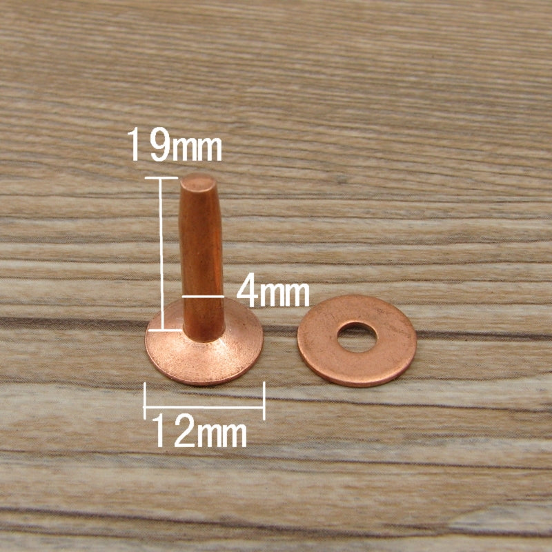 Qty 100 Solid Brass Copper Hose Saddlers Rivets With Burrs For Leather Craft DIY