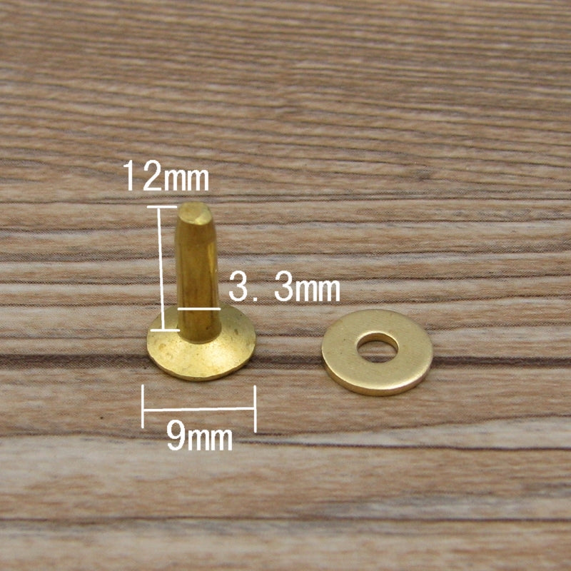 Qty 100 Solid Brass Copper Hose Saddlers Rivets With Burrs For Leather Craft DIY