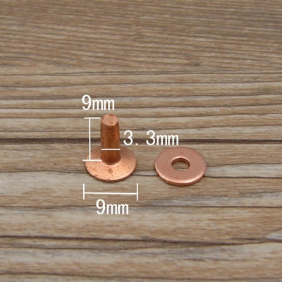 Qty 100 Solid Brass Copper Hose Saddlers Rivets With Burrs For Leather Craft DIY