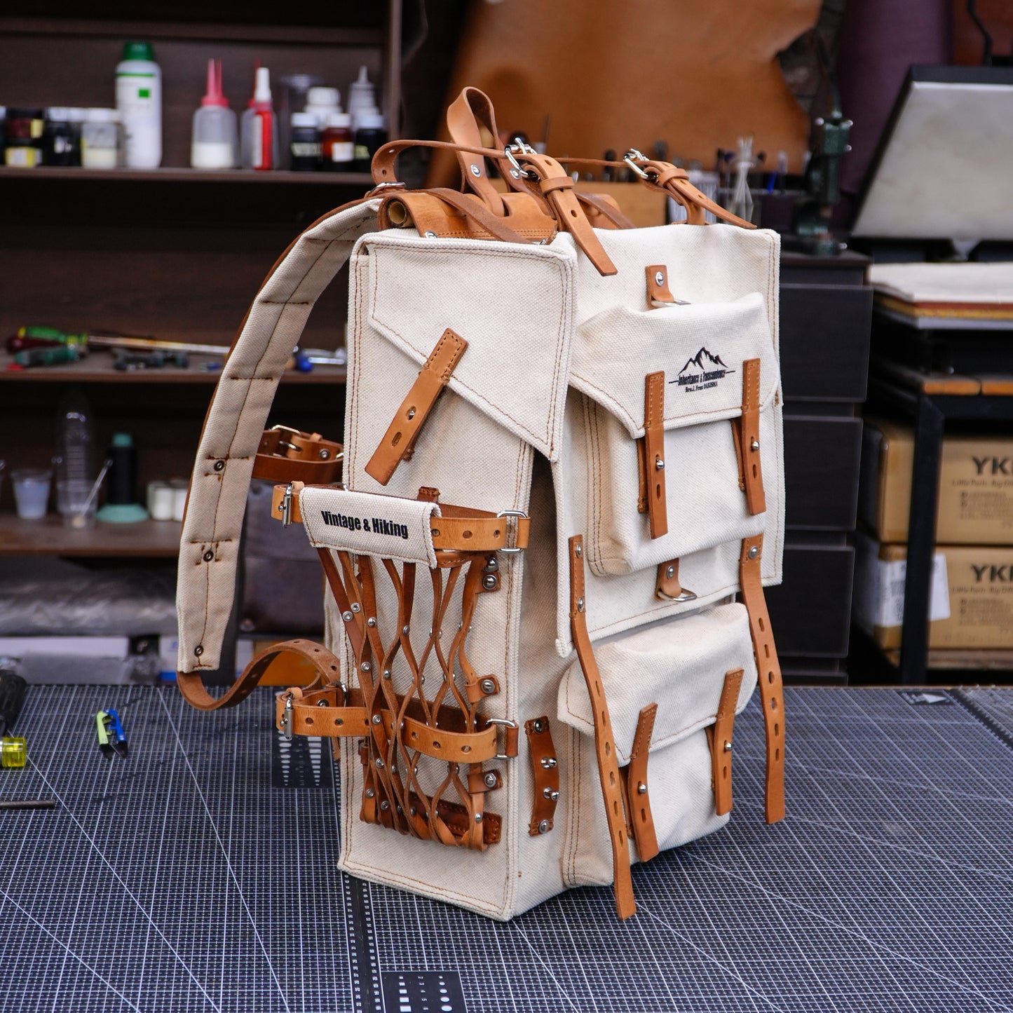 【Physical Pattern】 Wax Canvas Backpack - leather backpack pattern,canvas backpack pattern,&nbsp;backpack pattern