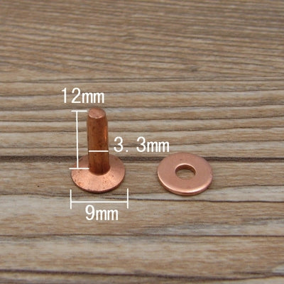 Qty 100 Solid Brass Copper Hose Saddlers Rivets With Burrs For Leather Craft DIY