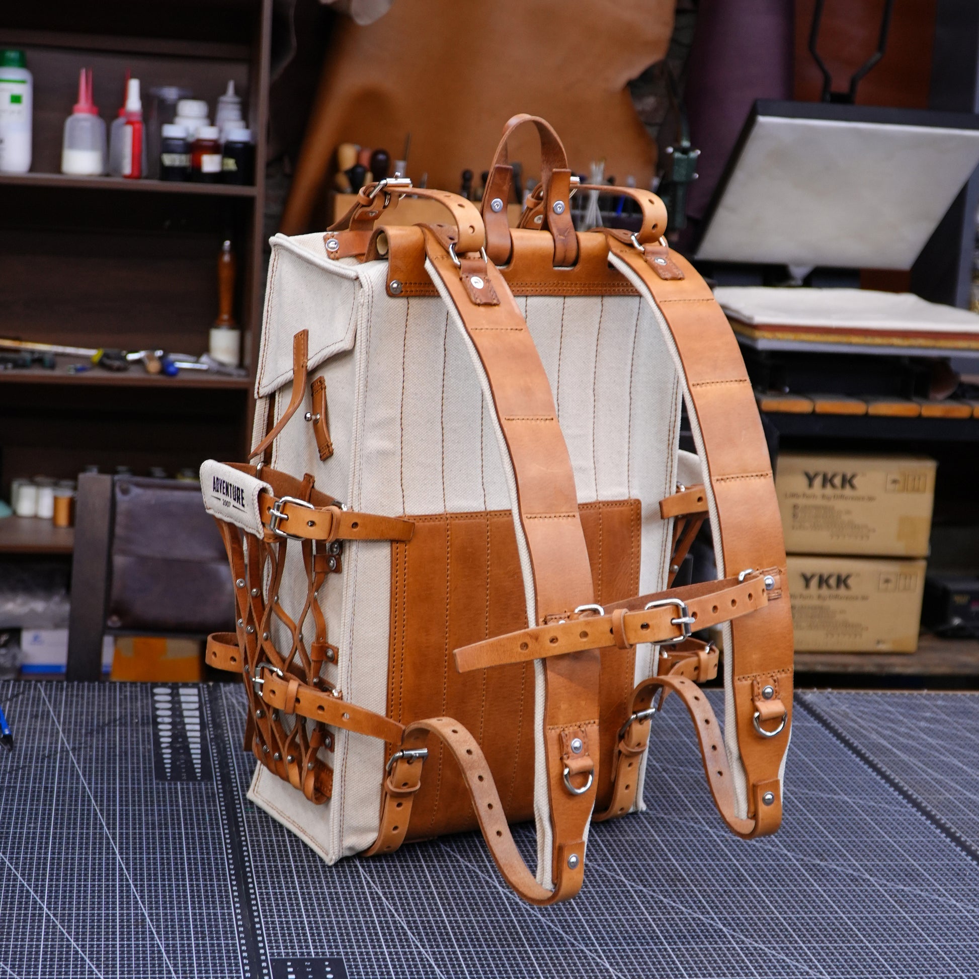 【Physical Pattern】 Wax Canvas Backpack - leather backpack pattern,canvas backpack pattern,&nbsp;backpack pattern