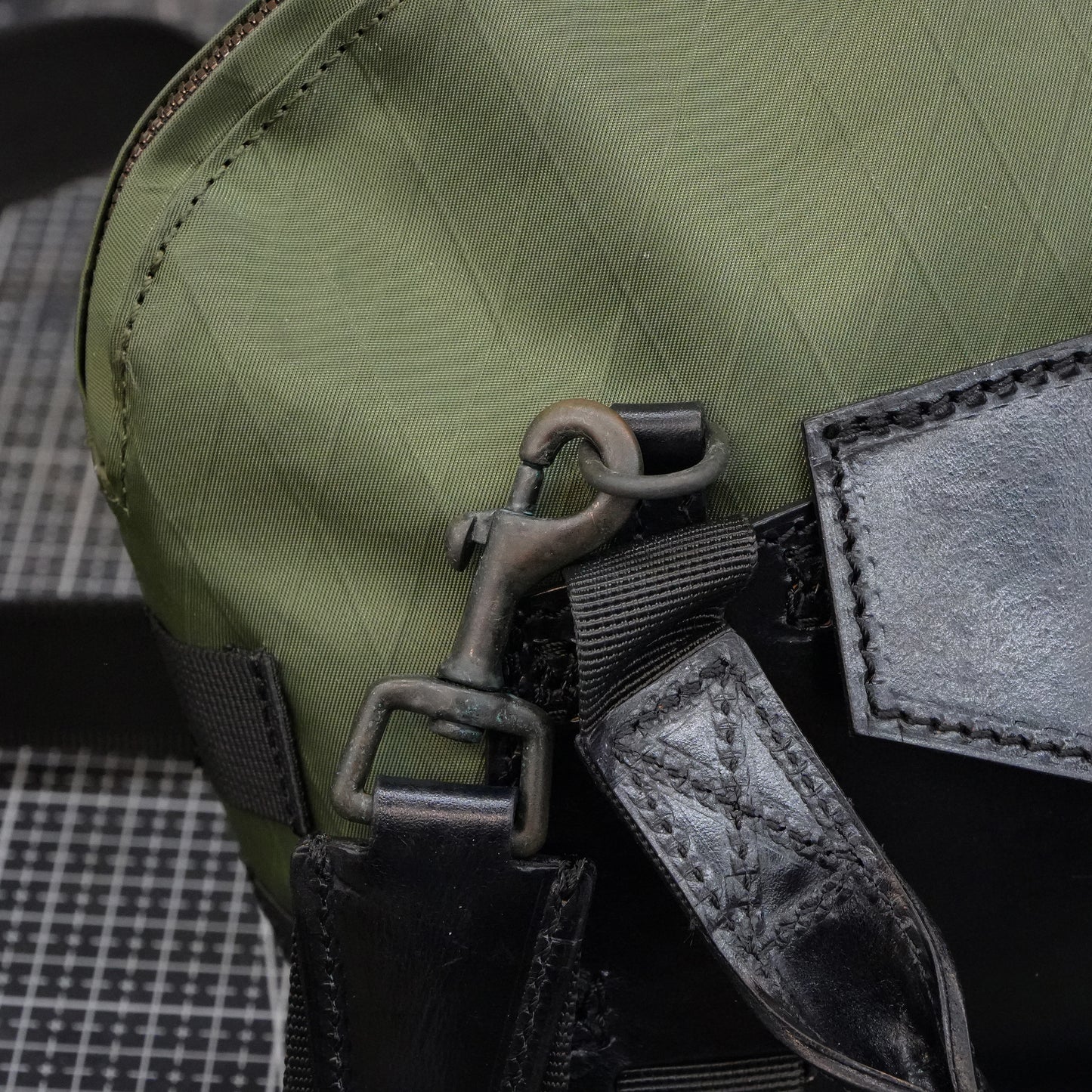 【PDF Pattern】Nylon cloth+brushed vegetable tanned leather handbag pattern- SG-151#