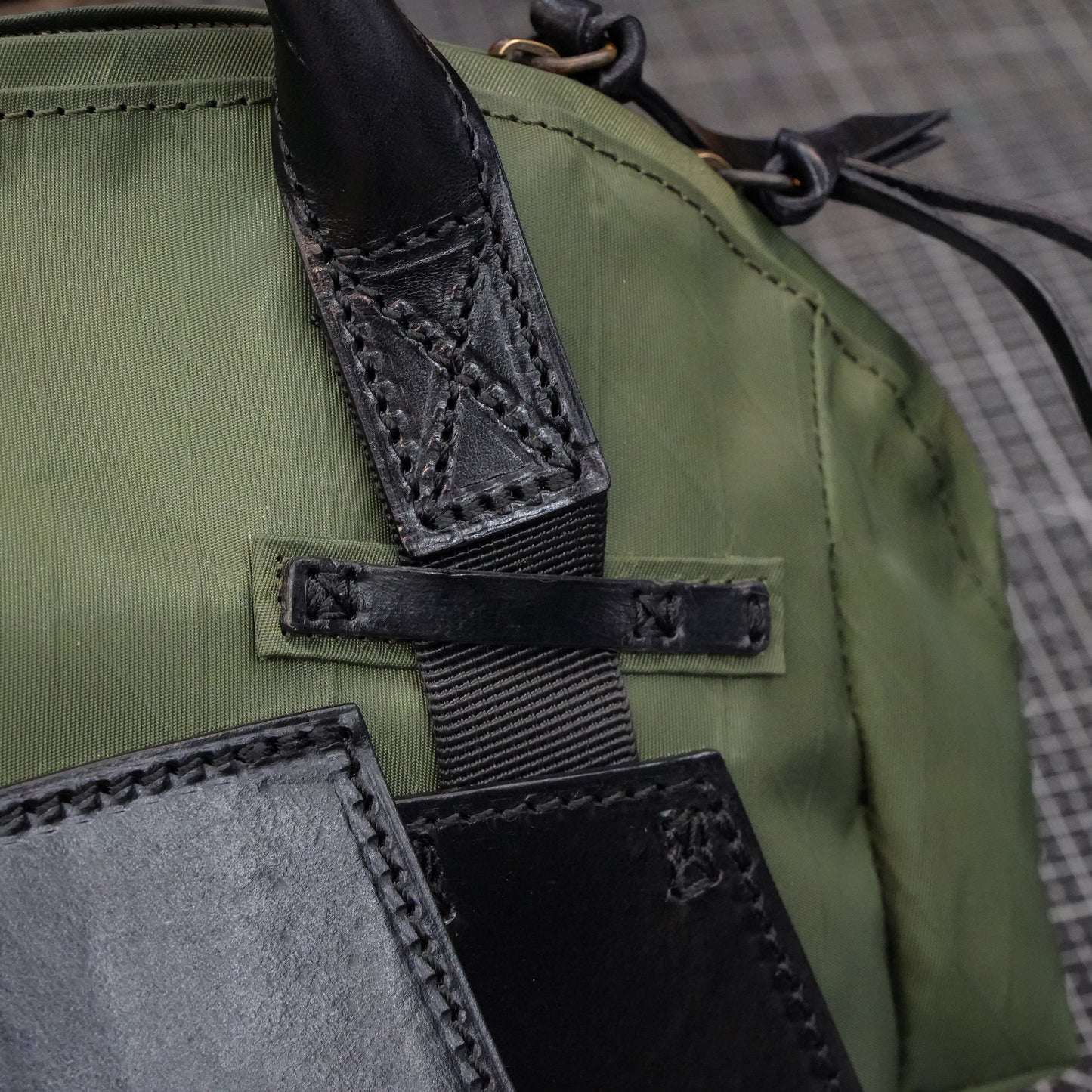 【PDF Pattern】Nylon cloth+brushed vegetable tanned leather handbag pattern- SG-151#