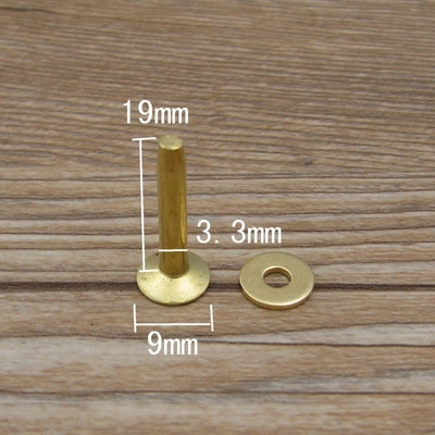 Qty 100 Solid Brass Copper Hose Saddlers Rivets With Burrs For Leather Craft DIY