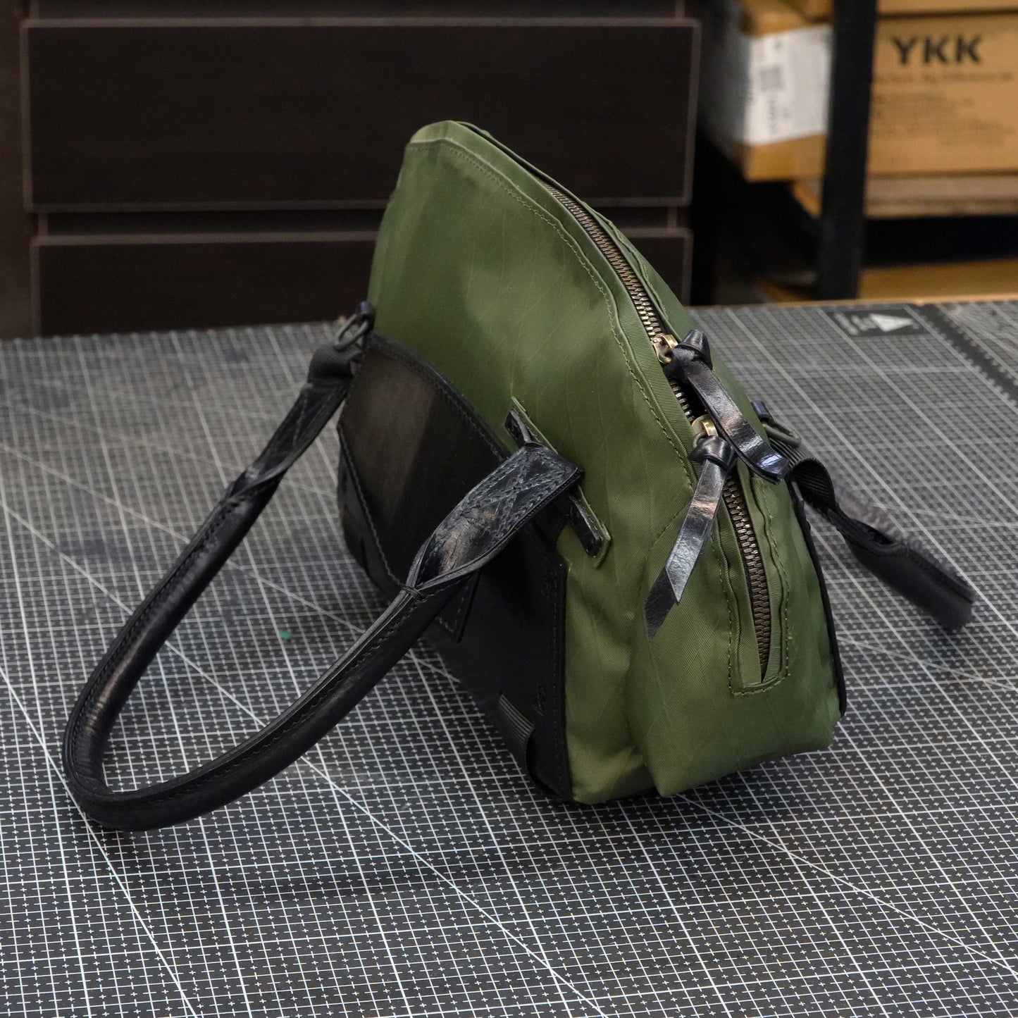 【PDF Pattern】Nylon cloth+brushed vegetable tanned leather handbag pattern- SG-151#