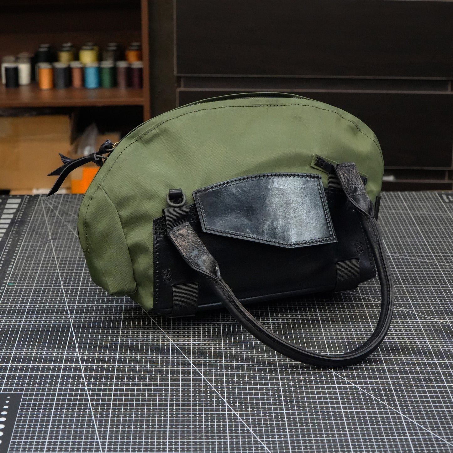 【PDF Pattern】Nylon cloth+brushed vegetable tanned leather handbag pattern- SG-151#