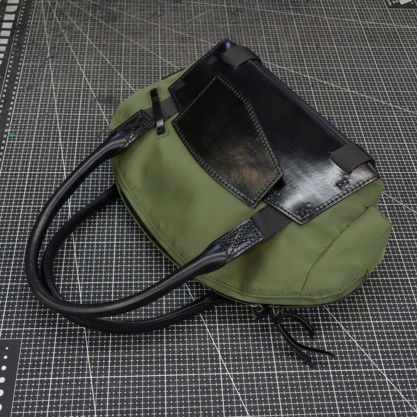 【PDF Pattern】Nylon cloth+brushed vegetable tanned leather handbag pattern- SG-151#
