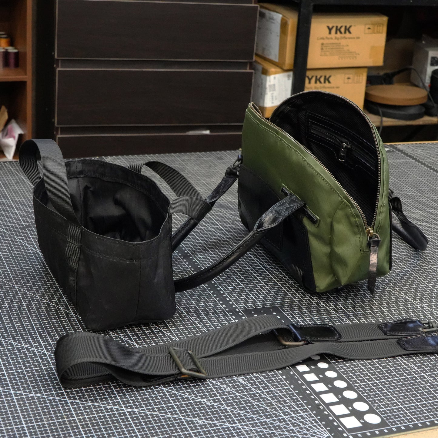 【PDF Pattern】Nylon cloth+brushed vegetable tanned leather handbag pattern- SG-151#