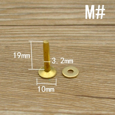 Qty 100 Solid Brass Copper Hose Saddlers Rivets With Burrs For Leather Craft DIY