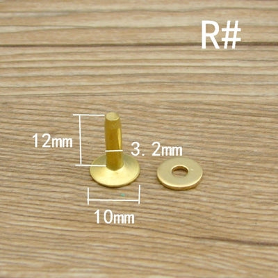 Qty 100 Solid Brass Copper Hose Saddlers Rivets With Burrs For Leather Craft DIY