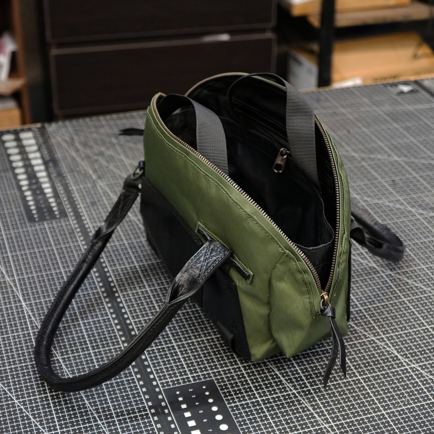 【PDF Pattern】Nylon cloth+brushed vegetable tanned leather handbag pattern- SG-151#