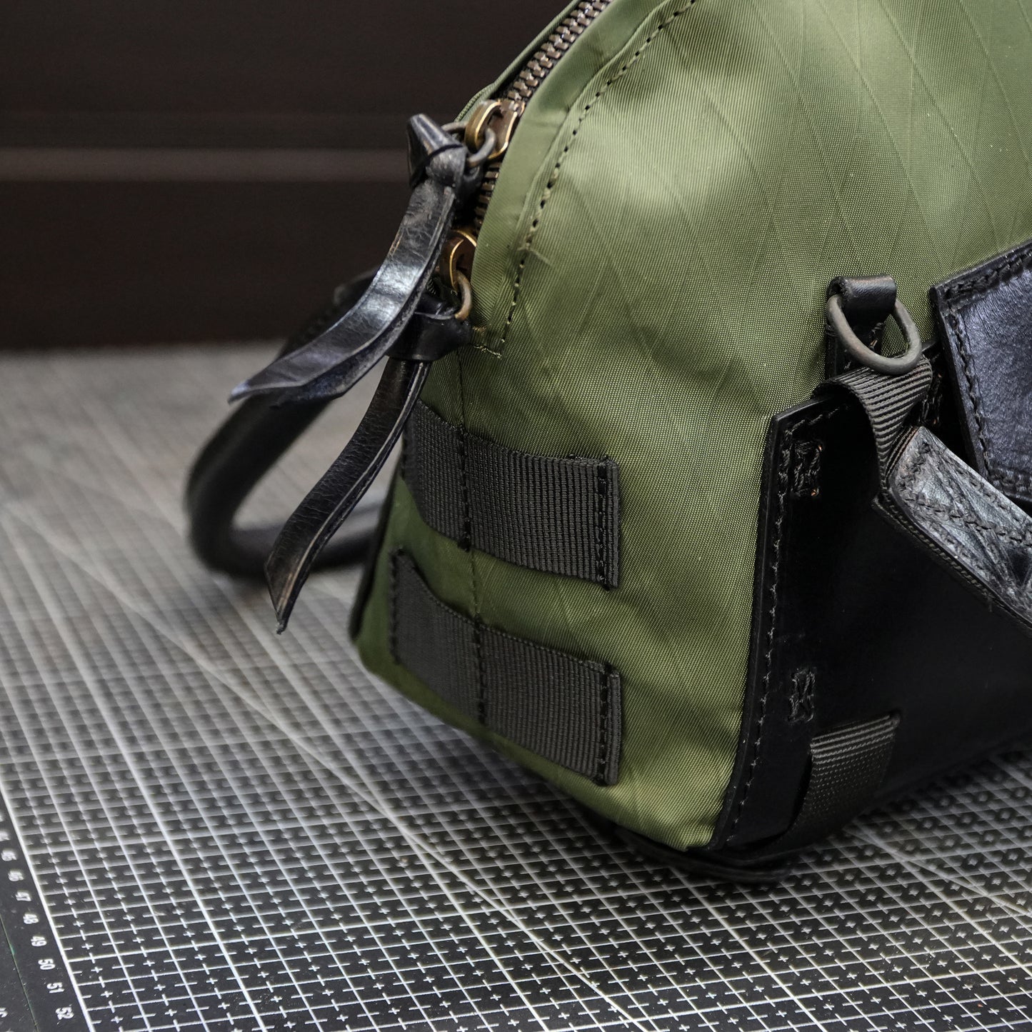 【PDF Pattern】Nylon cloth+brushed vegetable tanned leather handbag pattern- SG-151#
