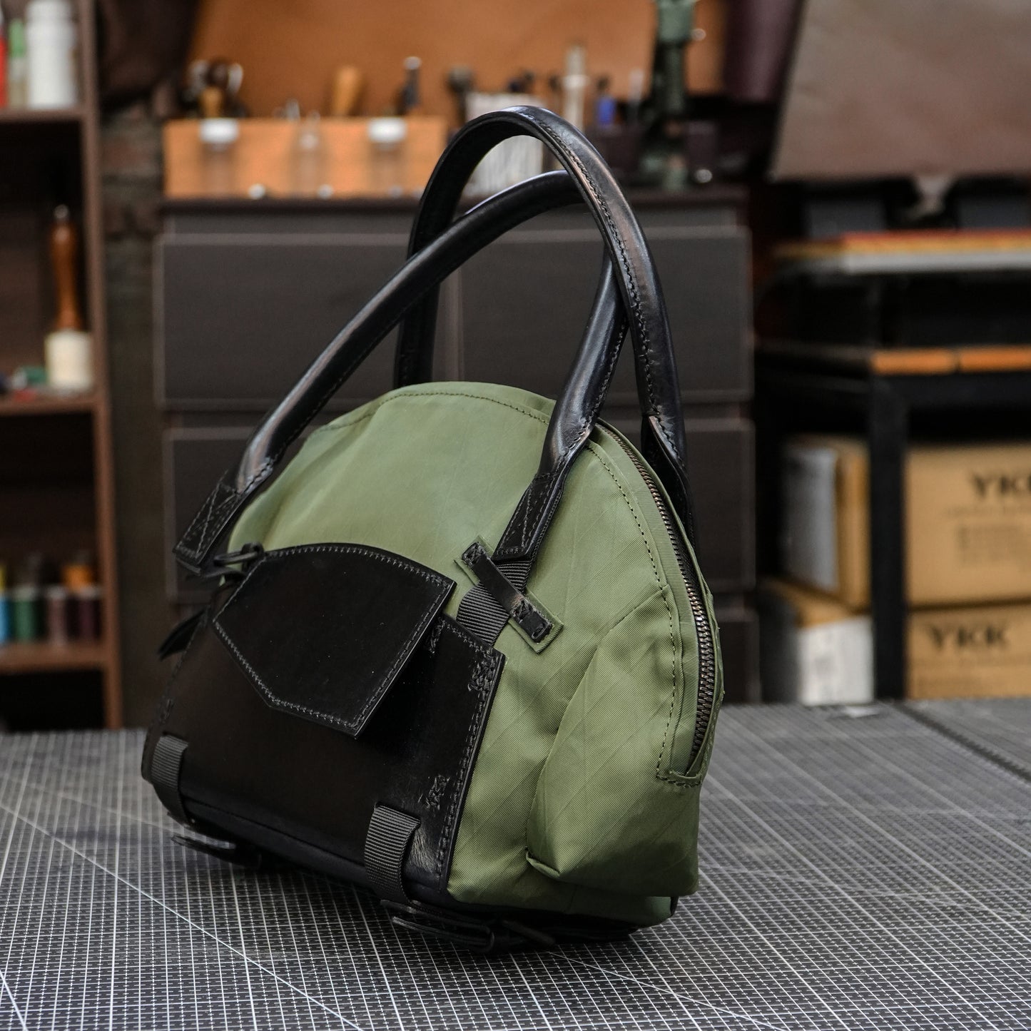【PDF Pattern】Nylon cloth+brushed vegetable tanned leather handbag pattern- SG-151#