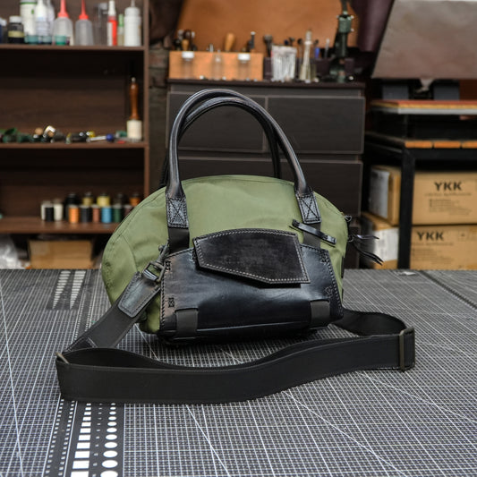 【PDF Pattern】Nylon cloth+brushed vegetable tanned leather handbag pattern- SG-151#