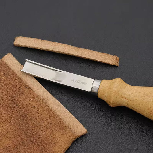 Leather Thinning Wide Blade 4/6/8mm Segment Edge Trimmer DIY Leather Tool Beech Handle Durable Blade Leather Tool