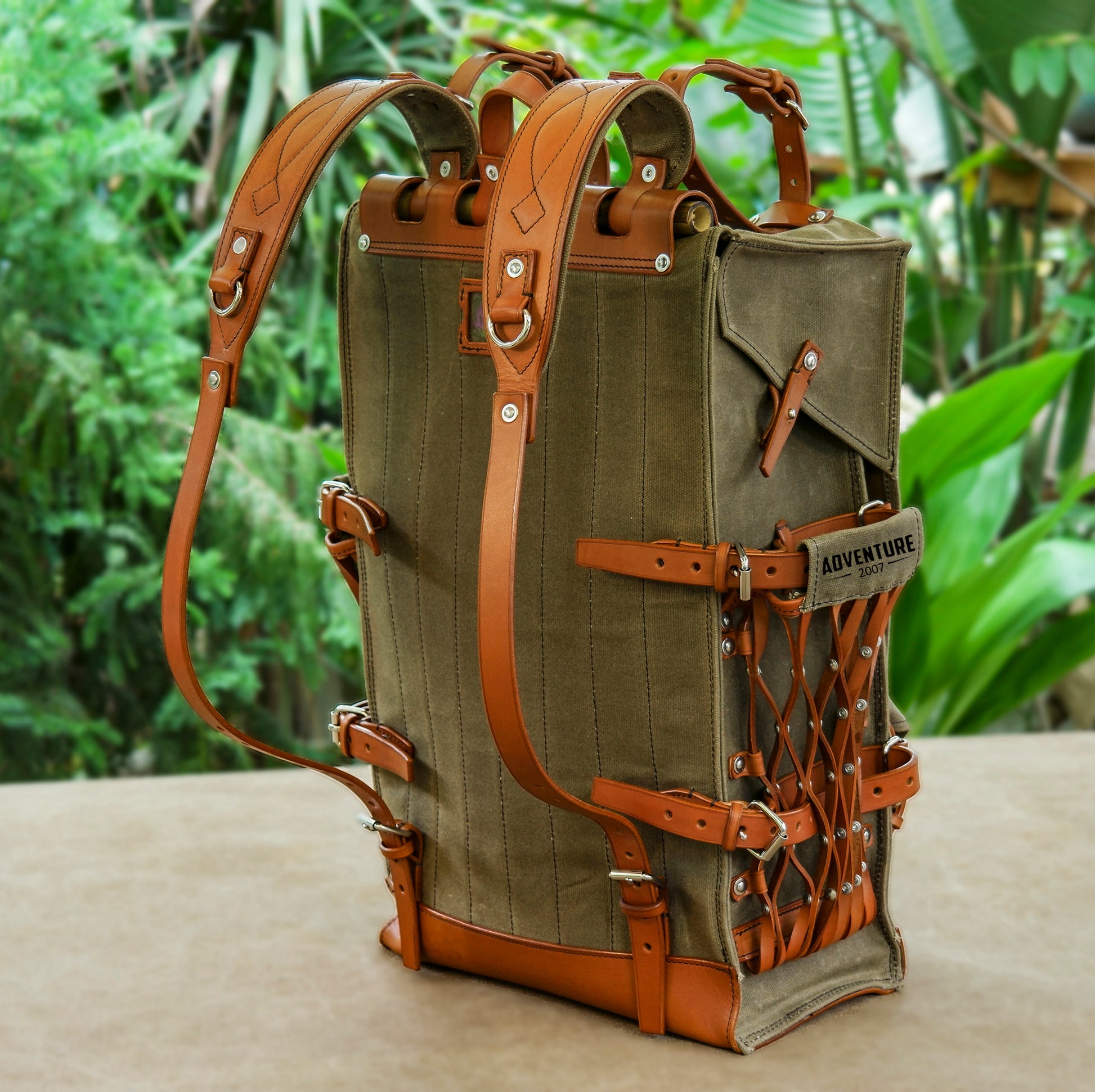 Vintage Oil Wax Canvas Backpack - Vintage Backpacks Travel, Camping, Hiking