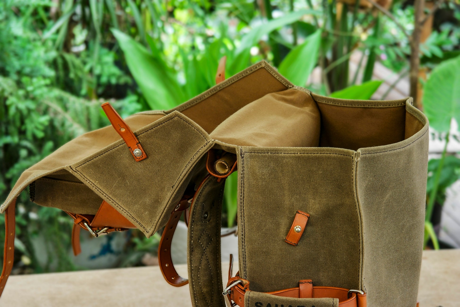 Vintage Wax Canvas Full Grain Leather Backpack