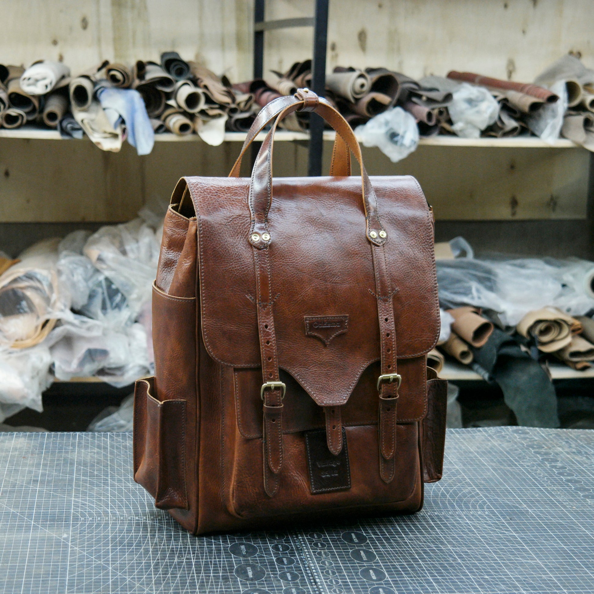 【 Backpack Pattern】  Vintage cowhide handmade backpack pattern/knapsack pattern SG-141#