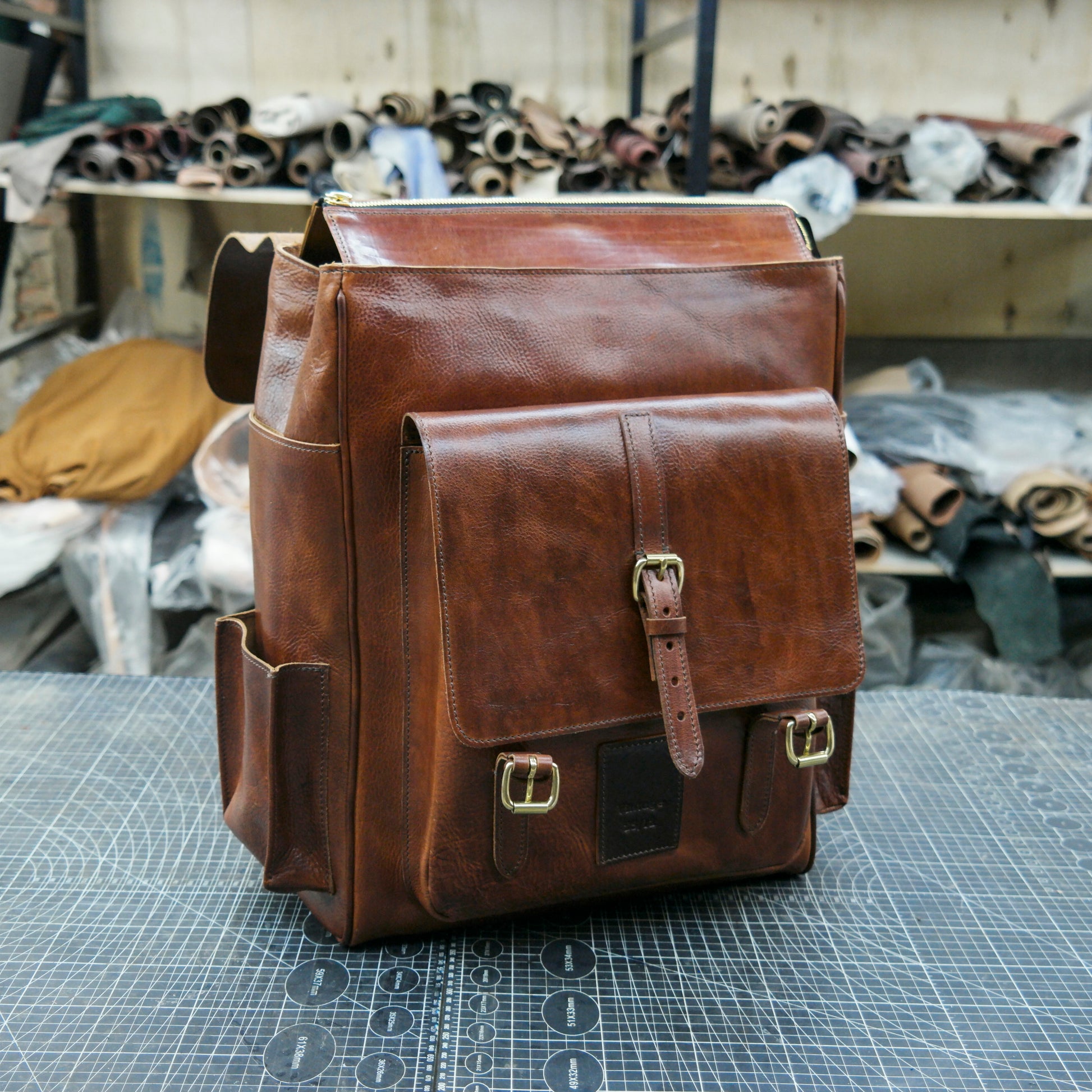 【 Backpack Pattern】  Vintage cowhide handmade backpack pattern/knapsack pattern SG-141#