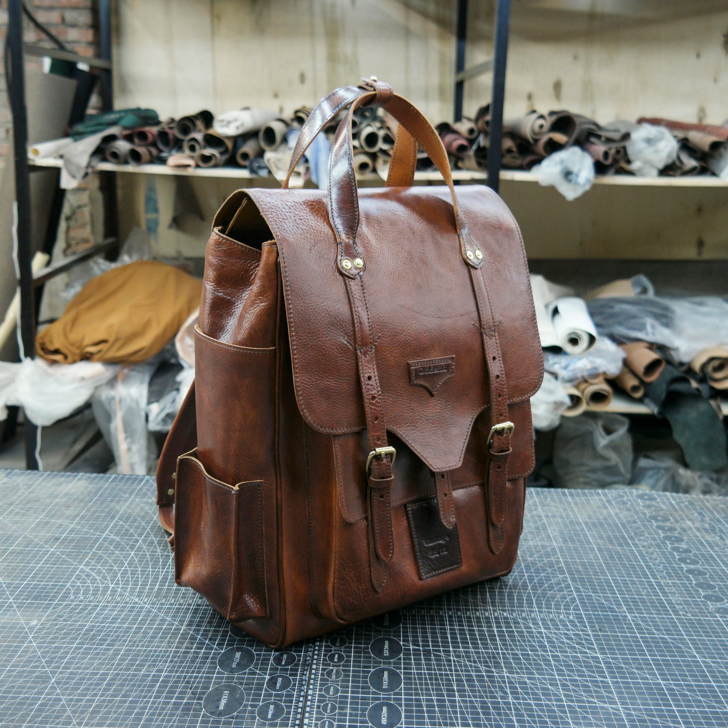 【 Backpack Pattern】  Vintage cowhide handmade backpack pattern/knapsack pattern SG-141#