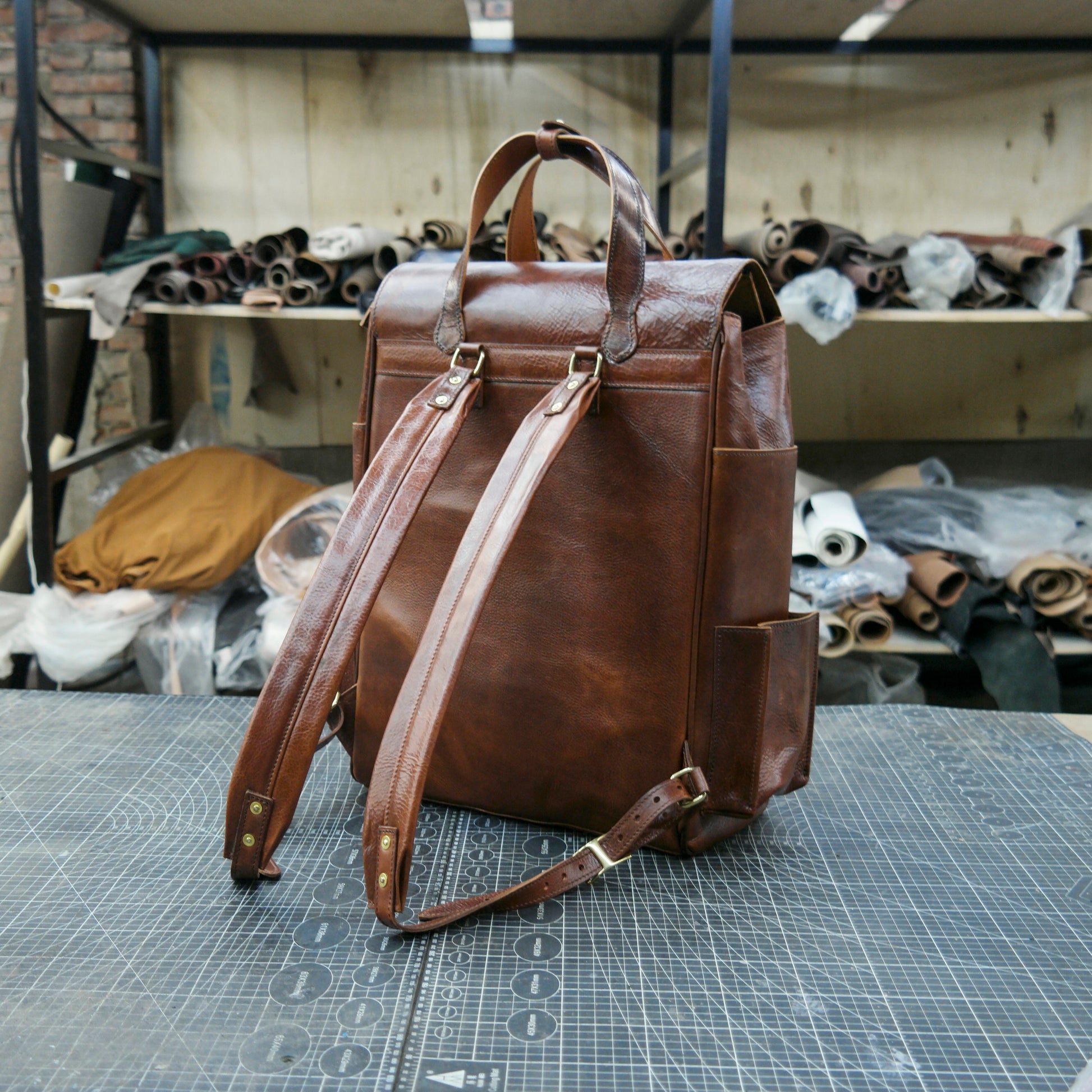 【 Backpack Pattern】  Vintage cowhide handmade backpack pattern/knapsack pattern SG-141#