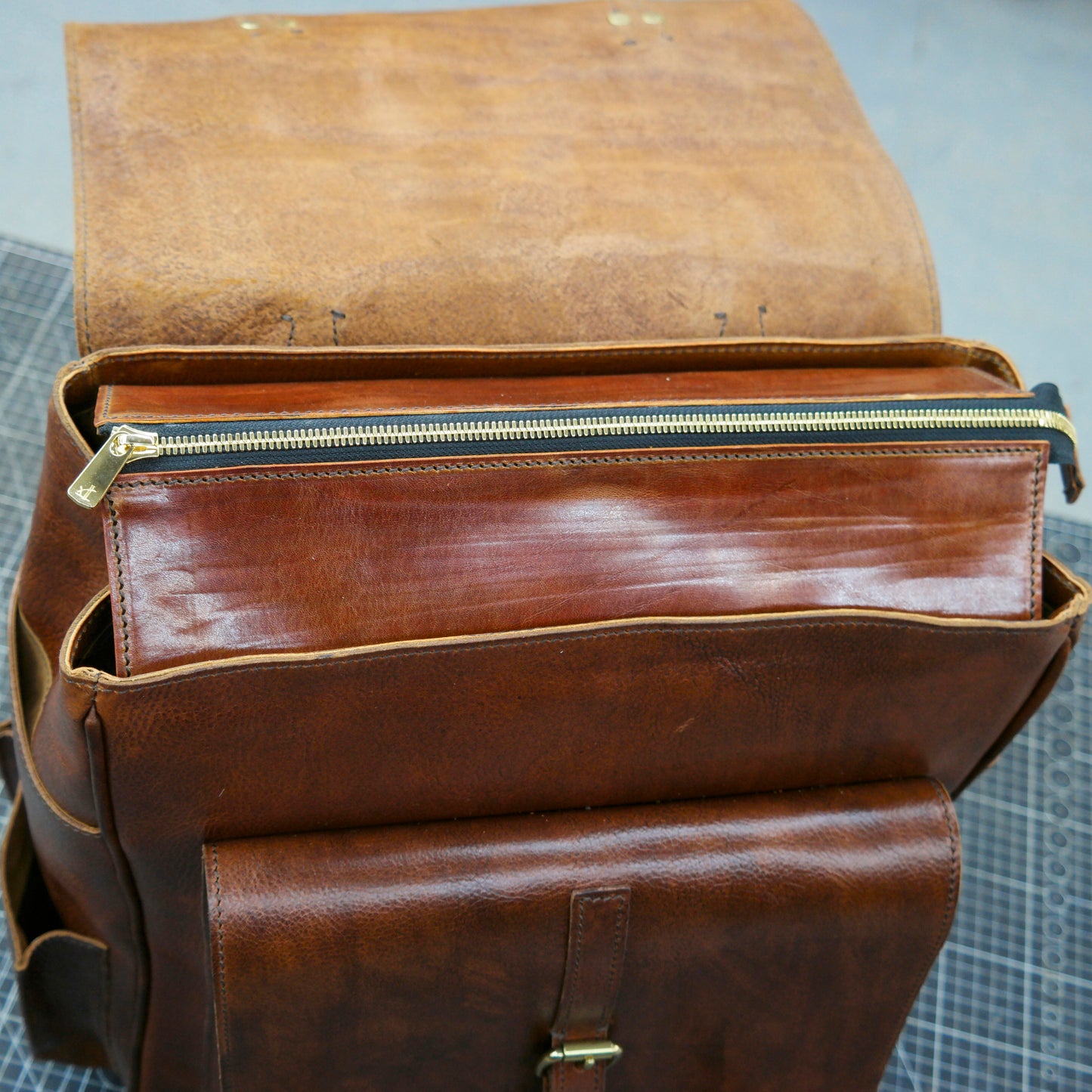 【 Backpack Pattern】  Vintage cowhide handmade backpack pattern/knapsack pattern SG-141#