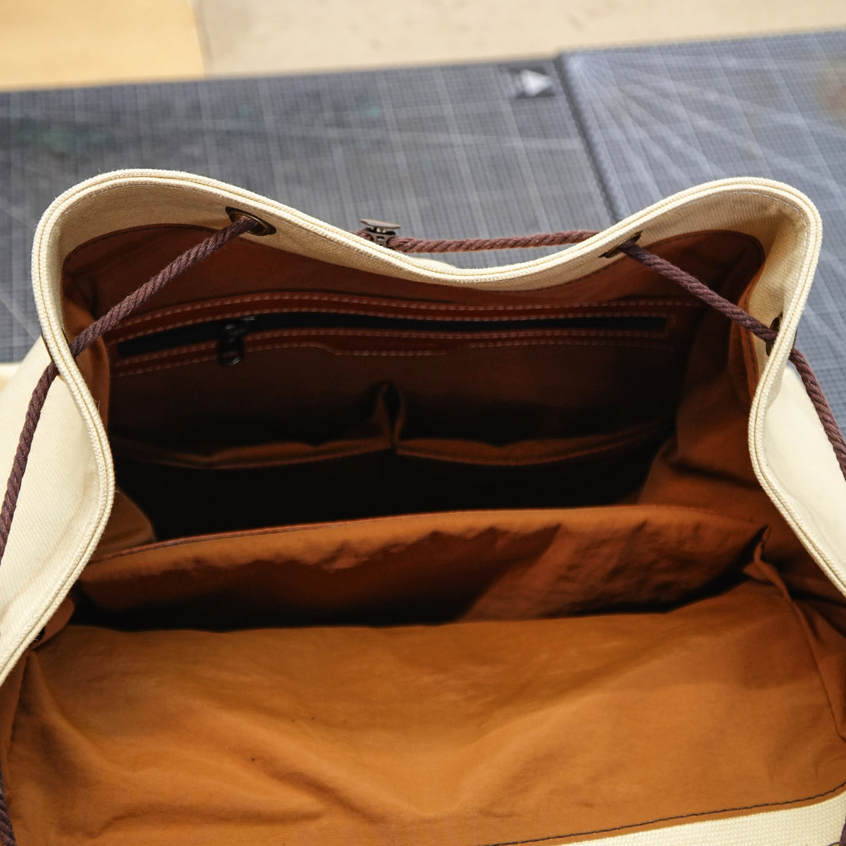 Leather Canvas Commuter Backpack - SG-157#
