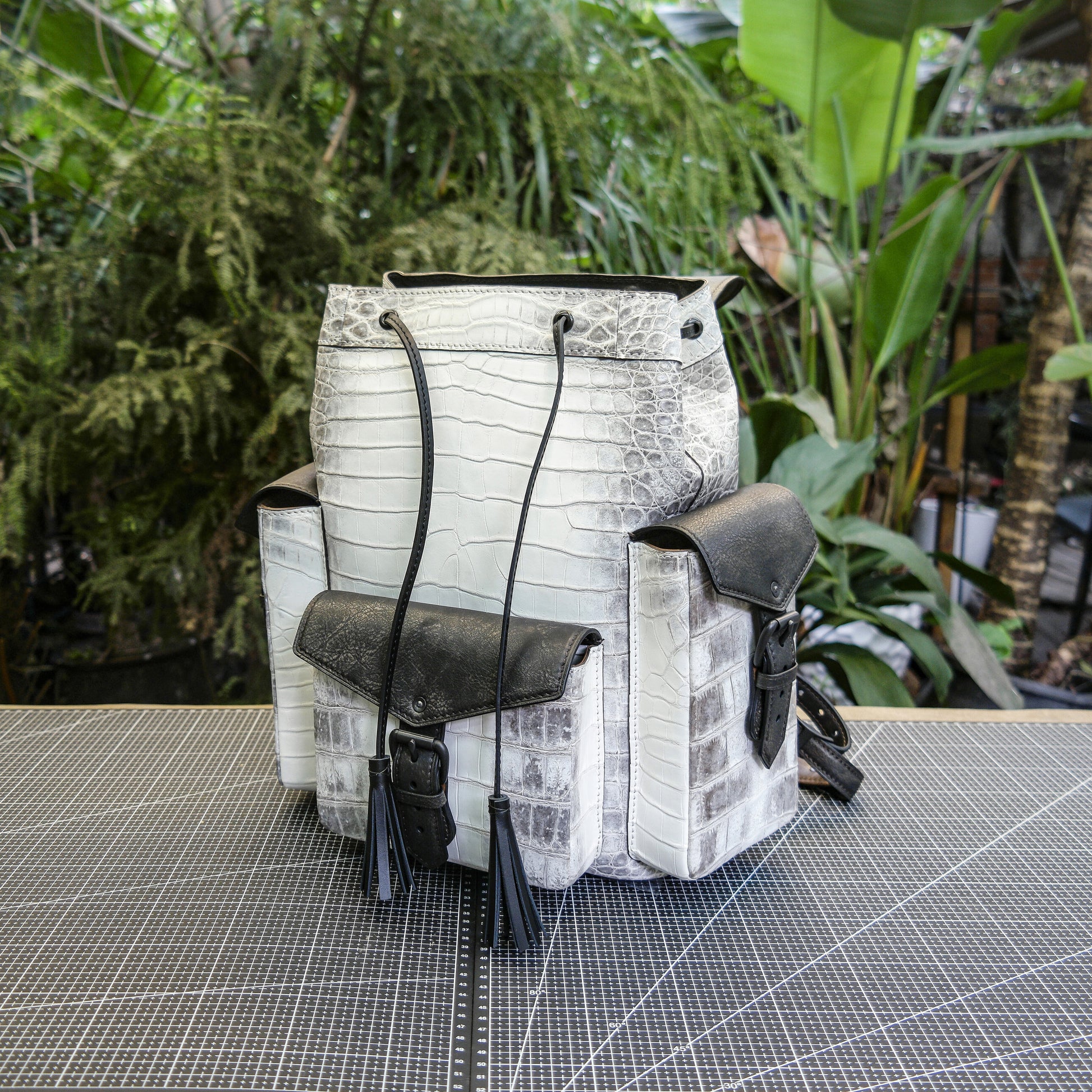 Himalayan crocodile leather backpack /Crocodile knapsack