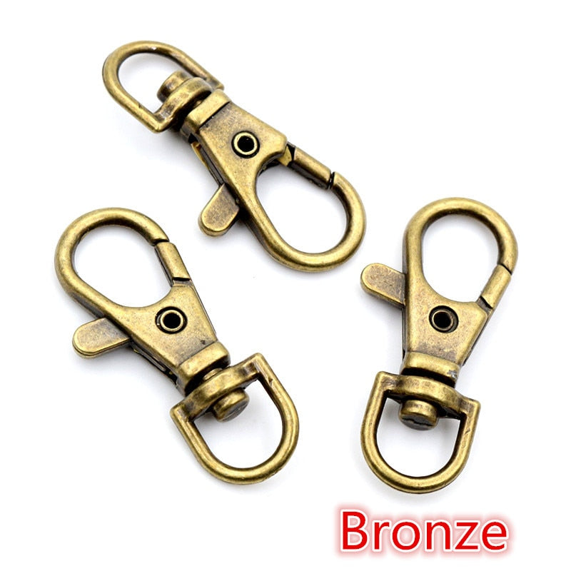 10pcs/lot 32mm 36mm 38mm Bronze Rhodium Gold Silver Plated Jewelry Findings,Lobster Clasp Hooks for Necklace&Bracelet Chain DIY