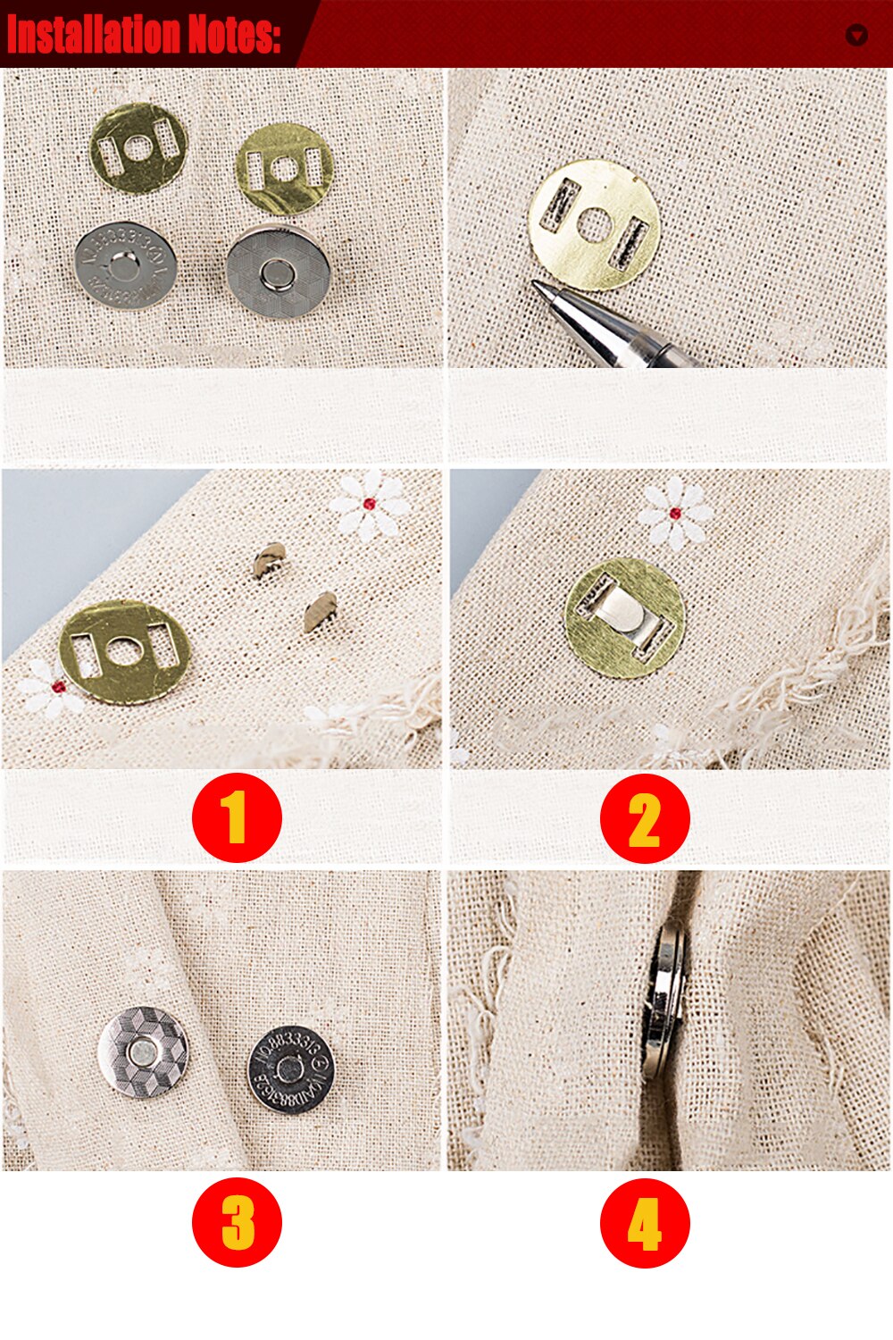 10 sets Strong magnetic Snaps faster Magnet clasp buckle Luggage buttons Two feet magnetic buckle Snap buttons