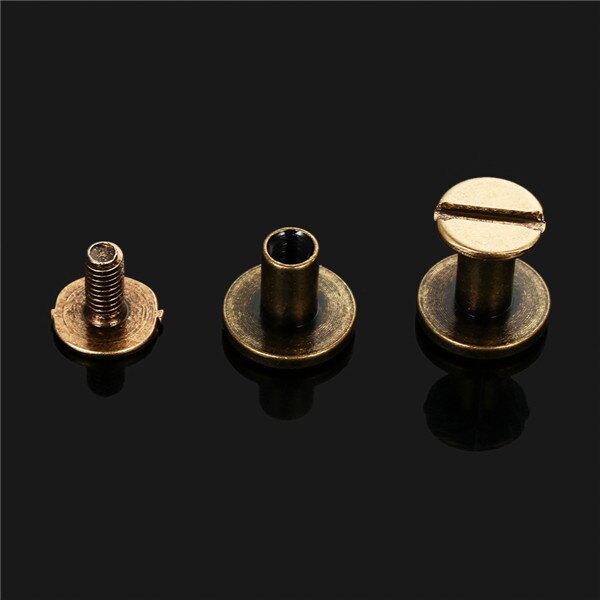 10Pcs 5/6.5/ 8mm Solid Nail Bolt Strap Rivets Screw Leather Craft Bookkeeping Round Head Screws For Luggage Clothes/Bag/Shoes