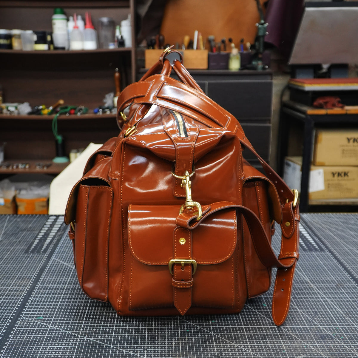 Handmade Cowhide Leather Travel Suit Duffle Bag - SG-158#