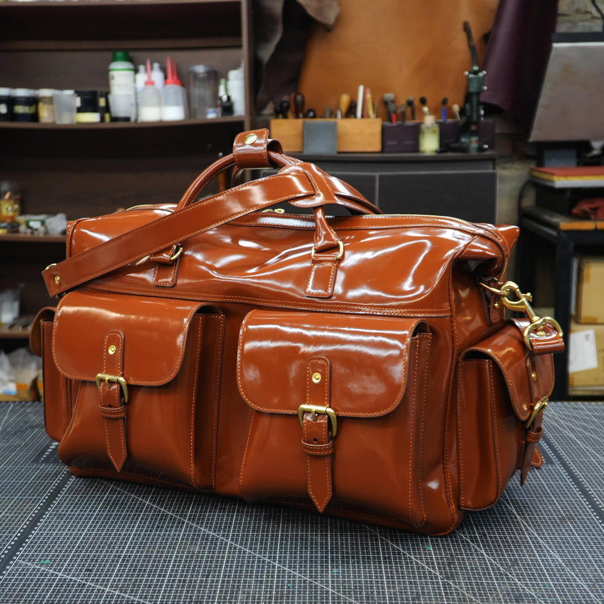 Handmade Cowhide Leather Travel Suit Duffle Bag - SG-158#