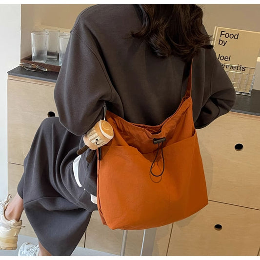 Casual large bag, women's new fashion cloth bag, shoulder bag, large capacity tote bag, class commuting crossbody bag