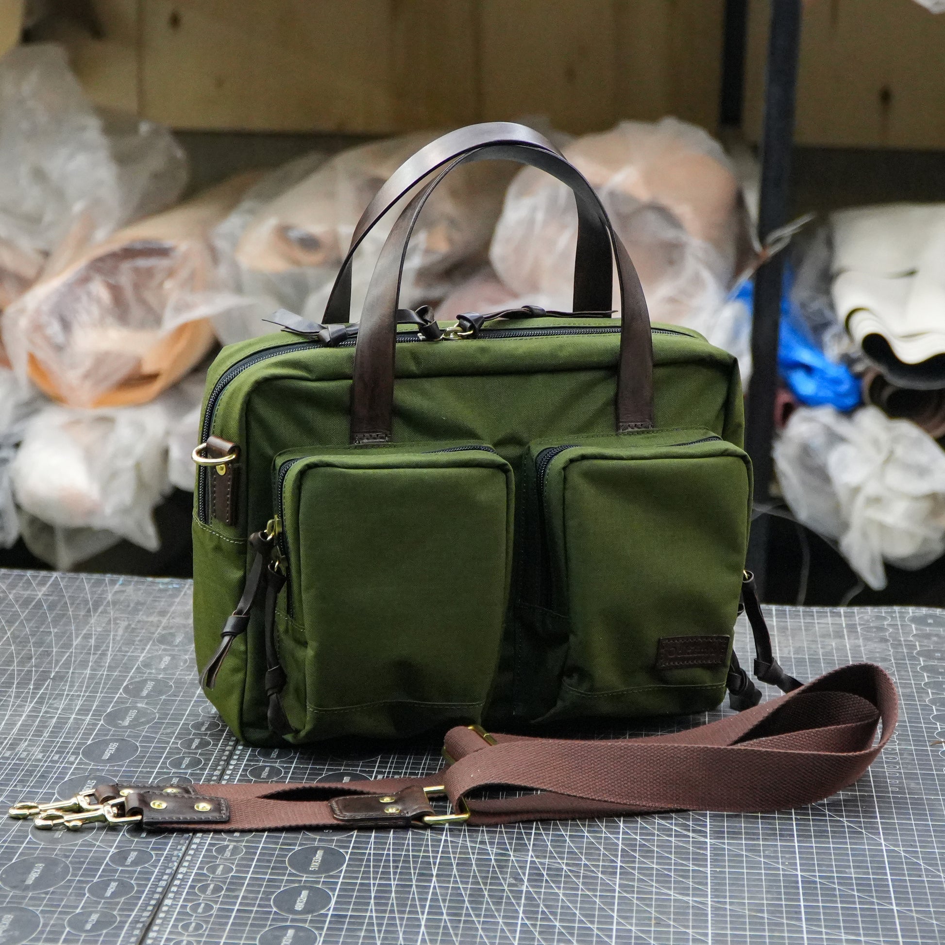 【PDF Pattern】Nylon fabric+cowhide single shoulder crossbody bag/shoulder bag pattern/crossbody bag pattern/briefcase pattern/messenger bag pattern/