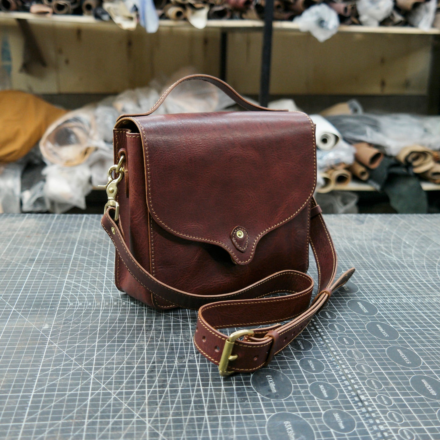 【PDF Pattern】Vintage leather handbag with single shoulder crossbody bag pattern SG-140#