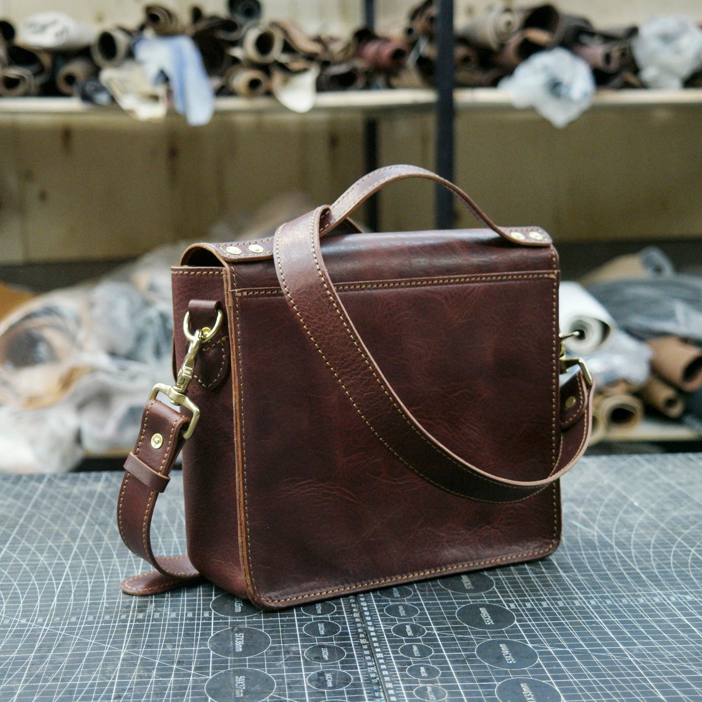 【PDF Pattern】Vintage leather handbag with single shoulder crossbody bag pattern SG-140#