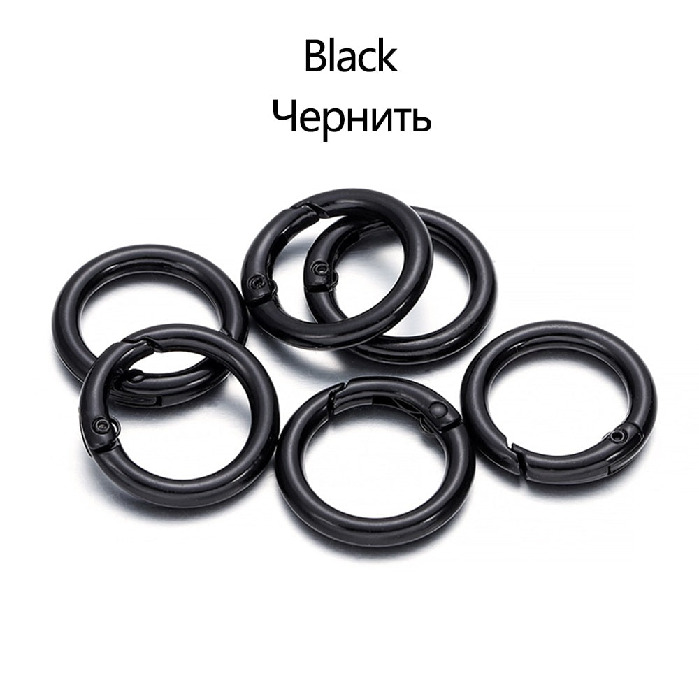 5Pcs/lot Metal O Ring Spring Clasps Openable Round Carabiner Keychain Bag Clips Hook Dog Chain Buckles Connector For DIY Jewelry