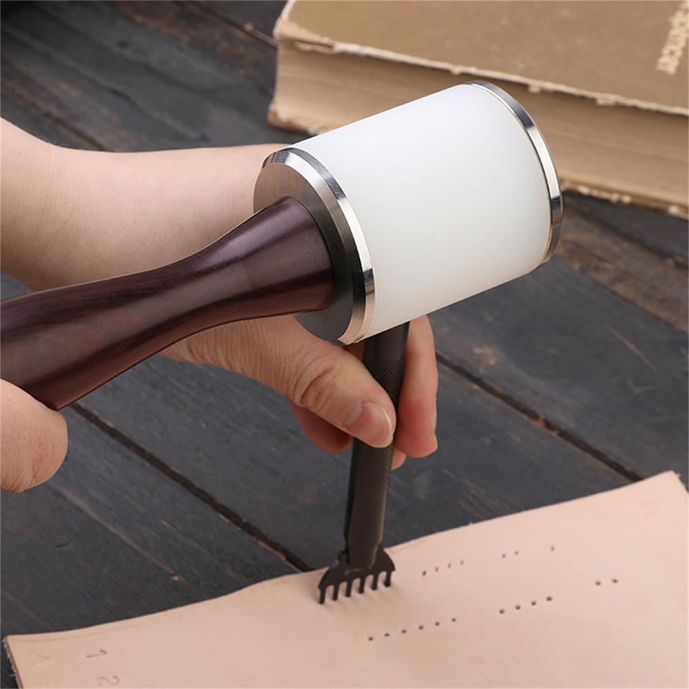 Leathercraft Wooden Handle Nylon Hammer Diy Handmade Leather Carving Hammer Mallet Tool For Diy Stamping Sewing