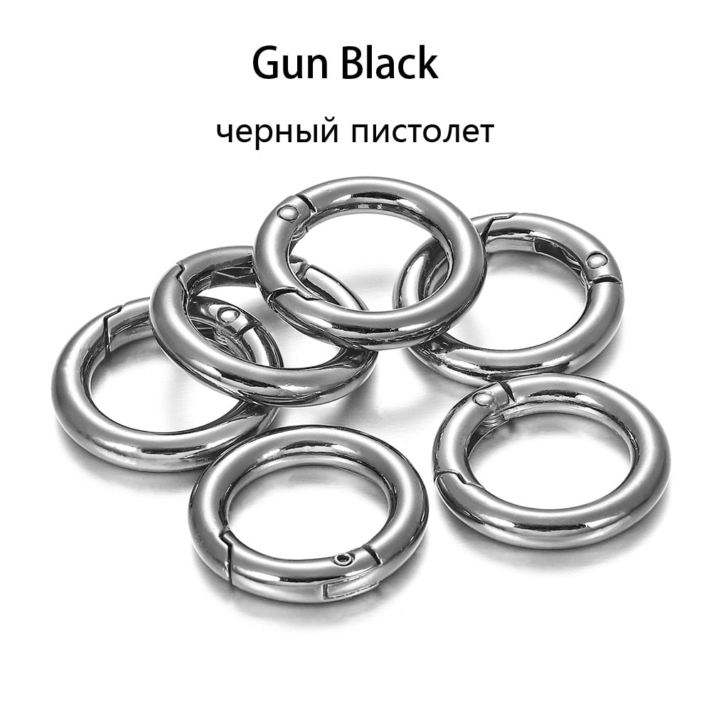 5Pcs/lot Metal O Ring Spring Clasps Openable Round Carabiner Keychain Bag Clips Hook Dog Chain Buckles Connector For DIY Jewelry